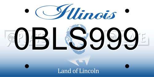 0BLS999 Illinois License Plate