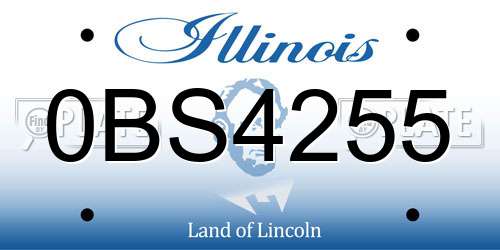 0BS4255 Illinois License Plate