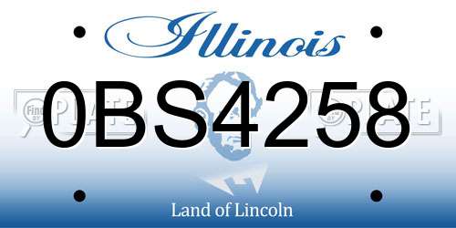 0BS4258 Illinois License Plate