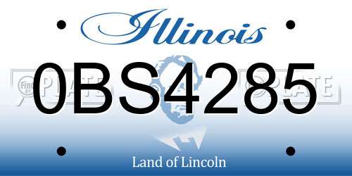 0BS4285 Illinois License Plate