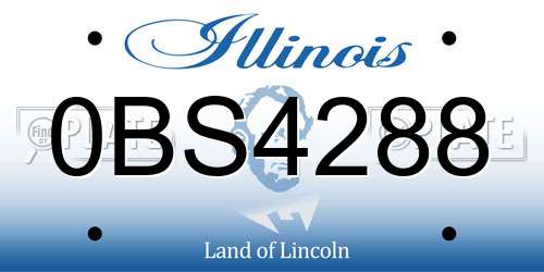 0BS4288 Illinois License Plate