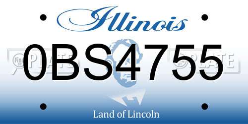 0BS4755 Illinois License Plate