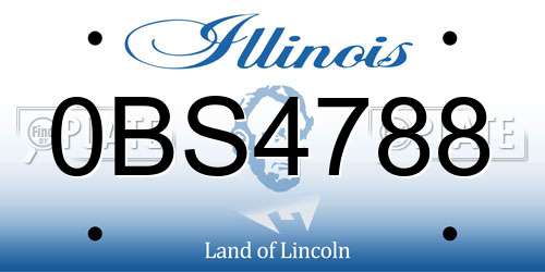 0BS4788 Illinois License Plate