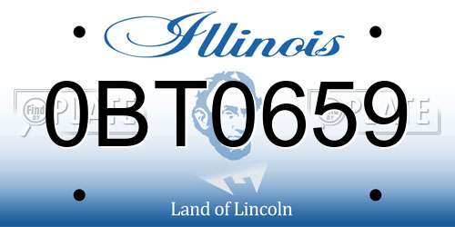 0BT0659 Illinois License Plate
