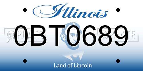 0BT0689 Illinois License Plate