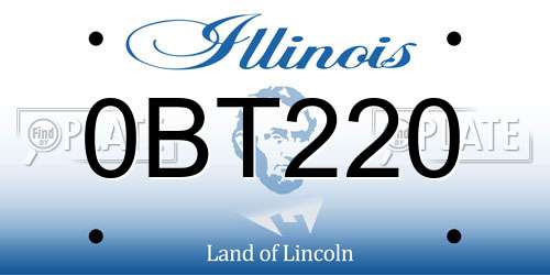 0BT220 Illinois License Plate