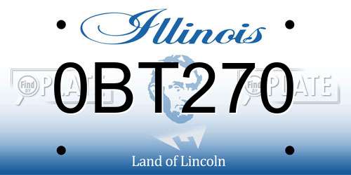 0BT270 Illinois License Plate