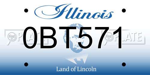 0BT571 Illinois License Plate