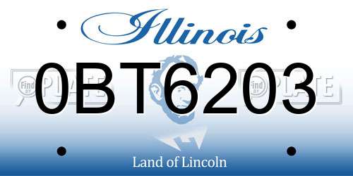 0BT6203 Illinois License Plate