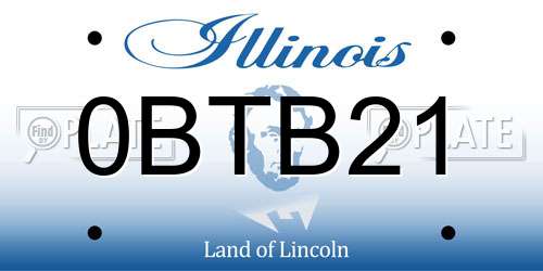 0BTB21 Illinois License Plate