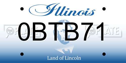 0BTB71 Illinois License Plate