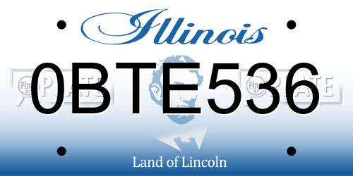 0BTE536 Illinois License Plate