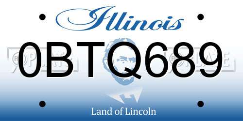 0BTQ689 Illinois License Plate