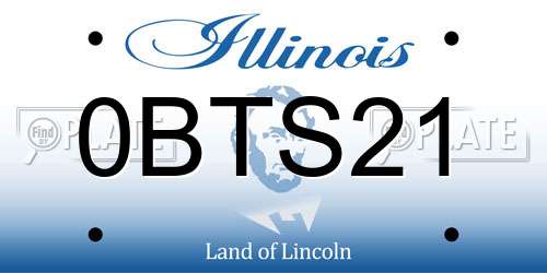 0BTS21 Illinois License Plate