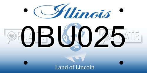 0BU025 Illinois License Plate