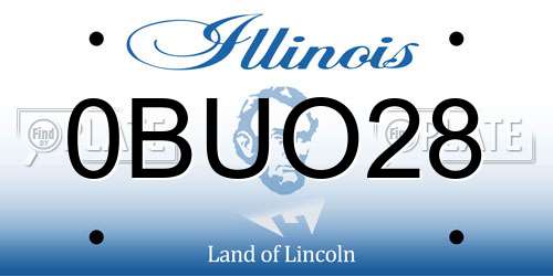 0BUO28 Illinois License Plate
