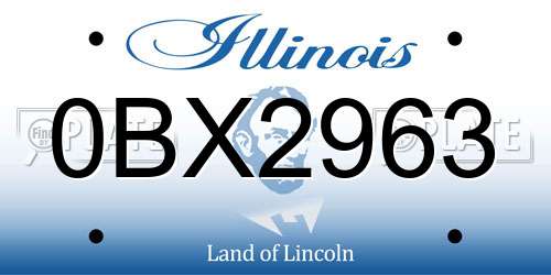0BX2963 Illinois License Plate