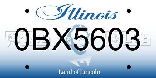 0BX5603 Illinois License Plate