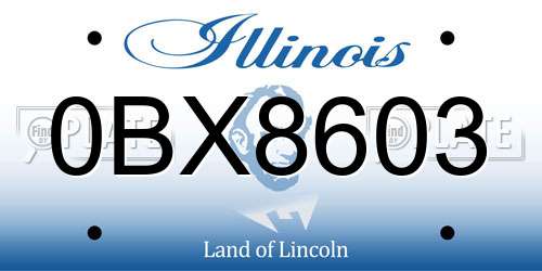 0BX8603 Illinois License Plate