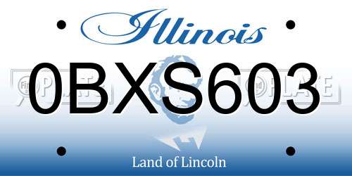 0BXS603 Illinois License Plate