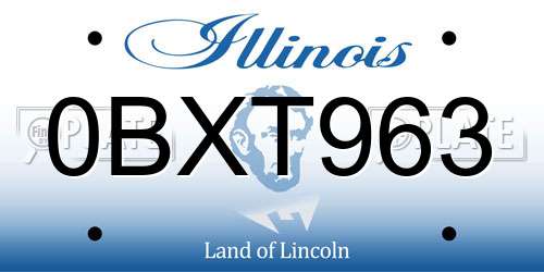 0BXT963 Illinois License Plate