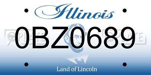 0BZ0689 Illinois License Plate