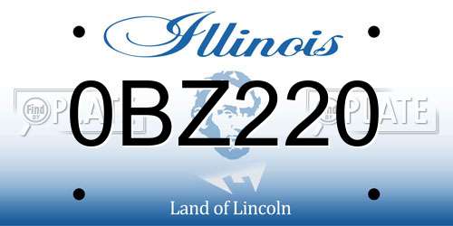 0BZ220 Illinois License Plate