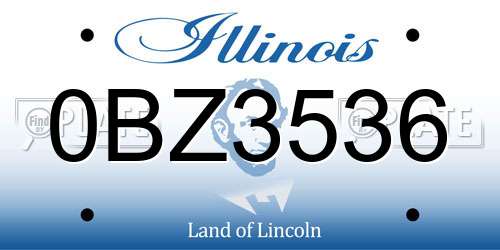 0BZ3536 Illinois License Plate