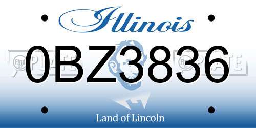 0BZ3836 Illinois License Plate