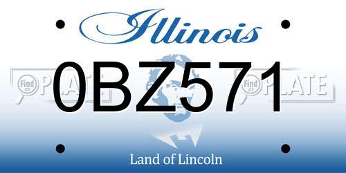 0BZ571 Illinois License Plate