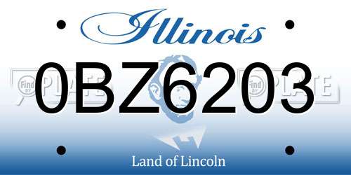 0BZ6203 Illinois License Plate