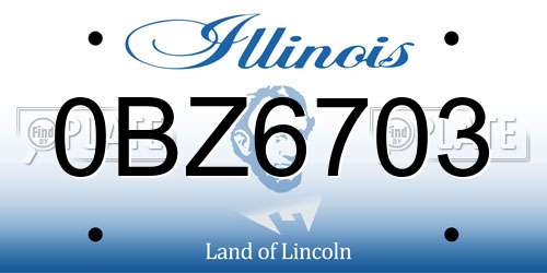 0BZ6703 Illinois License Plate