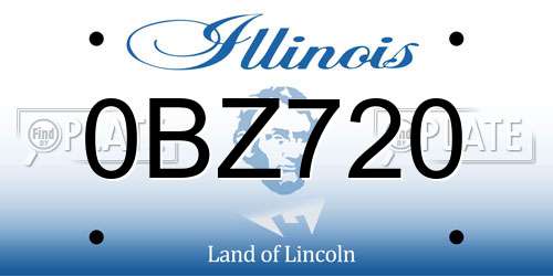 0BZ720 Illinois License Plate