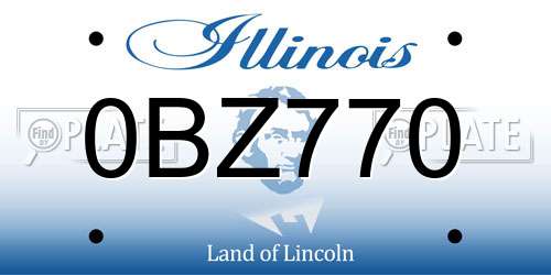0BZ770 Illinois License Plate