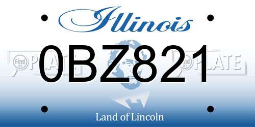0BZ821 Illinois License Plate