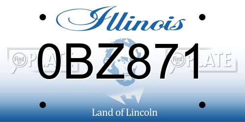0BZ871 Illinois License Plate