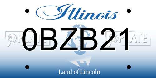 0BZB21 Illinois License Plate