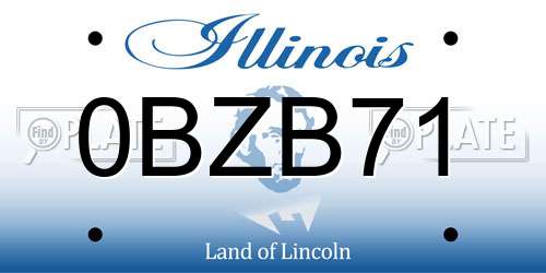0BZB71 Illinois License Plate