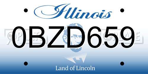 0BZD659 Illinois License Plate