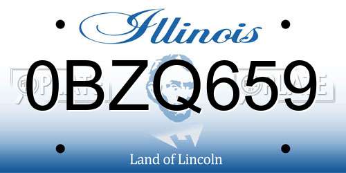 0BZQ659 Illinois License Plate