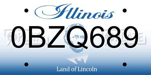0BZQ689 Illinois License Plate