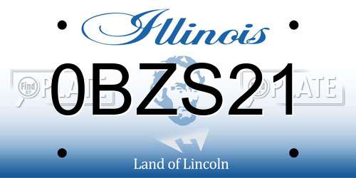 0BZS21 Illinois License Plate