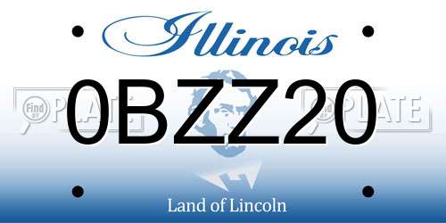 0BZZ20 Illinois License Plate