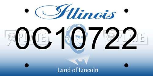 0C10722 Illinois License Plate
