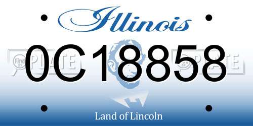 0C18858 Illinois License Plate