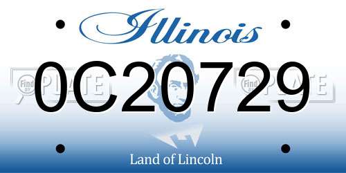 0C20729 Illinois License Plate