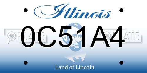 0C51A4 Illinois License Plate