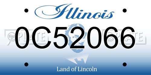 0C52066 Illinois License Plate