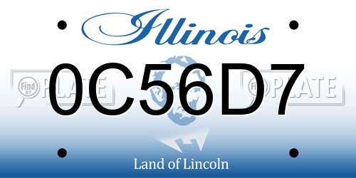 0C56D7 Illinois License Plate