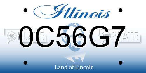 0C56G7 Illinois License Plate